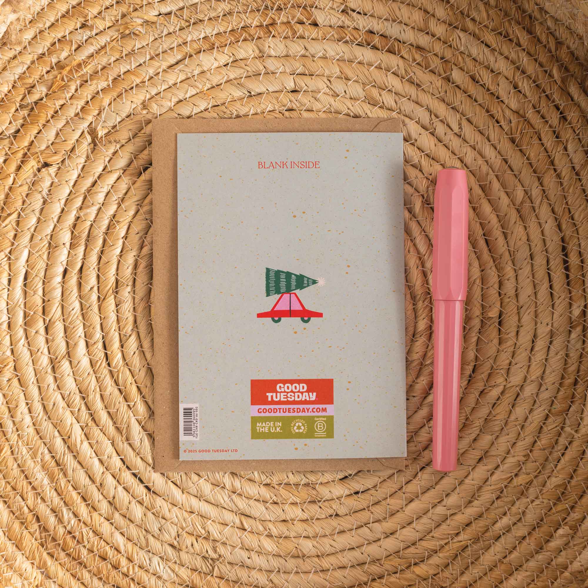 Christmas card with seasons greeting 