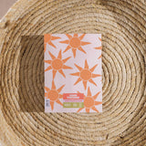 Trip around the sun birthday card, sunbeam birthday card, bold sun design card, eco-friendly birthday card UK, modern greeting card, recycled card, adventure-themed birthday card.