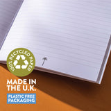 a5 lined notebook - tidal line illustrations. 100% recycled paper notebook. made in the UK. ocean inspired