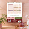 Back view of calendar pages showing holiday details and column layout