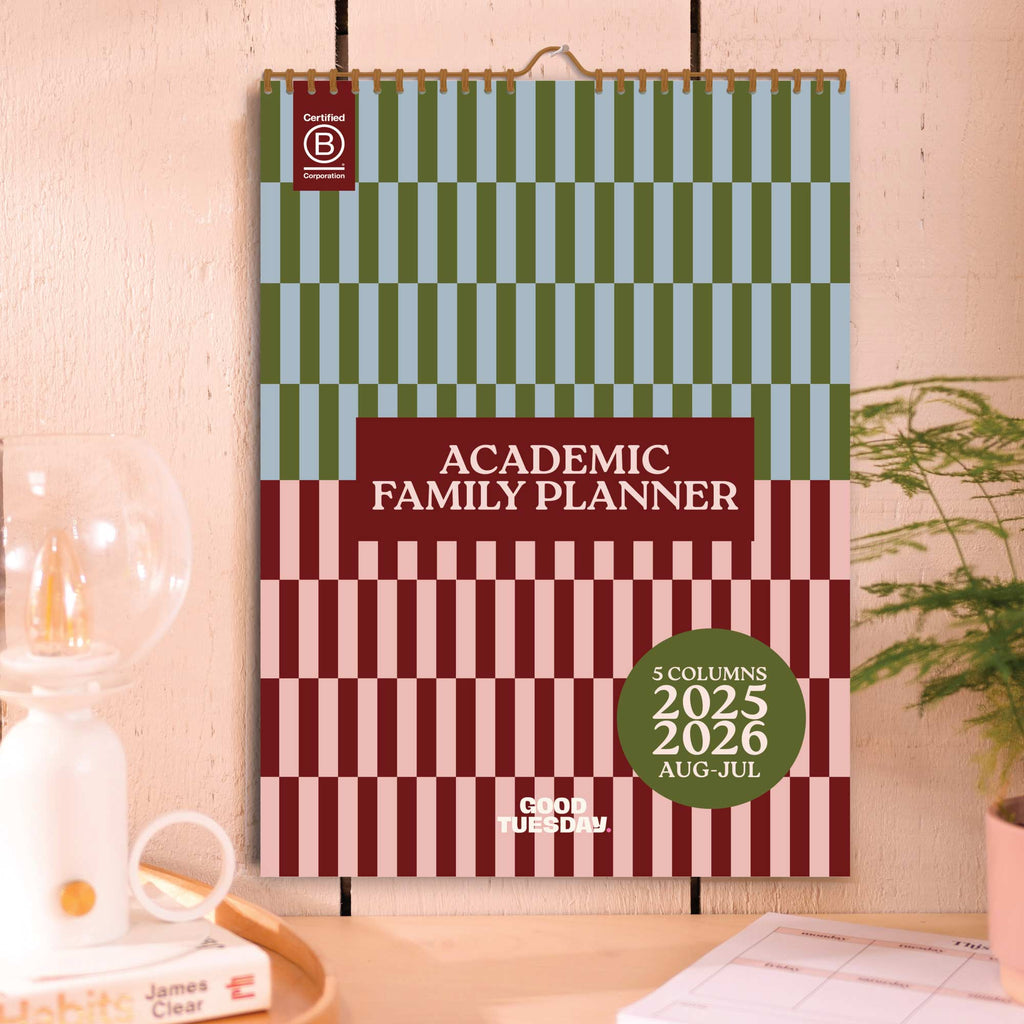 A3 2025–2026 Boho Nouveau Family Calendar front cover design