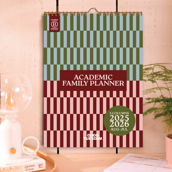 A3 2025–2026 Boho Nouveau Family Calendar front cover design