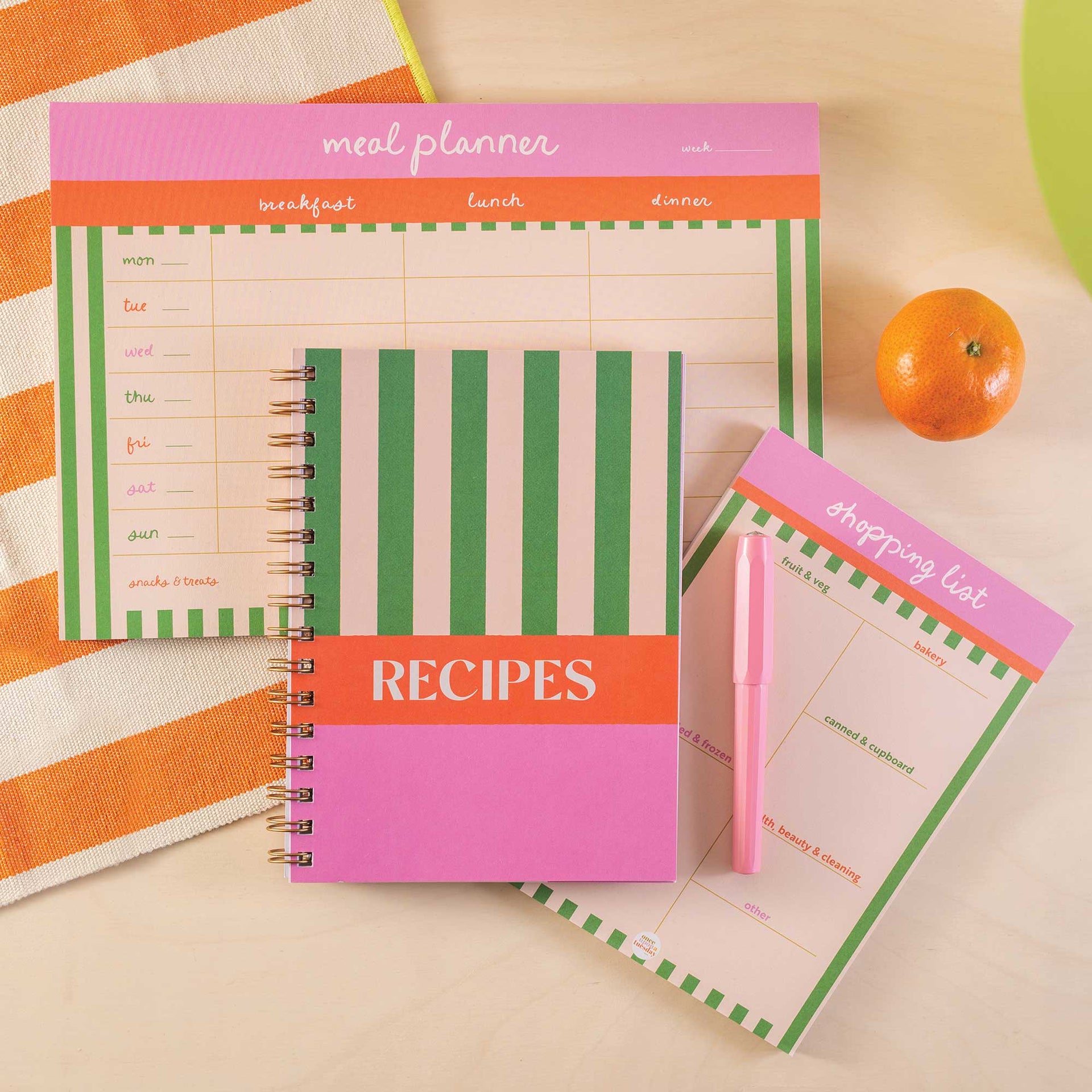 Cabana Stripe Recipe & Meal Prep Gift Set
