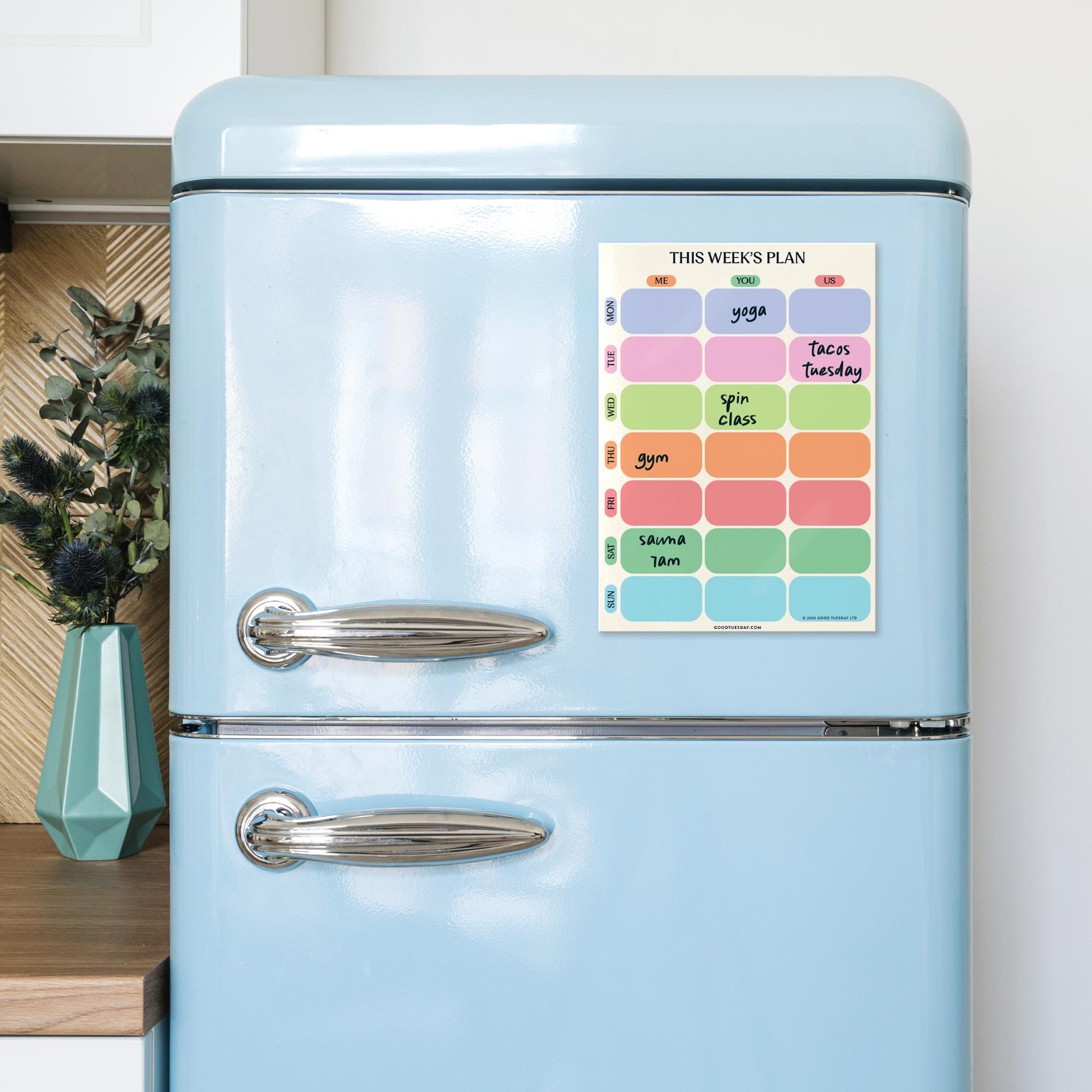 Magnetic Couples Weekly Fridge Planner A4 Citrus Splash