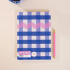 a5 lined notebook. 100% recycled paper notebook. made in the UK. bold, colourful, floral