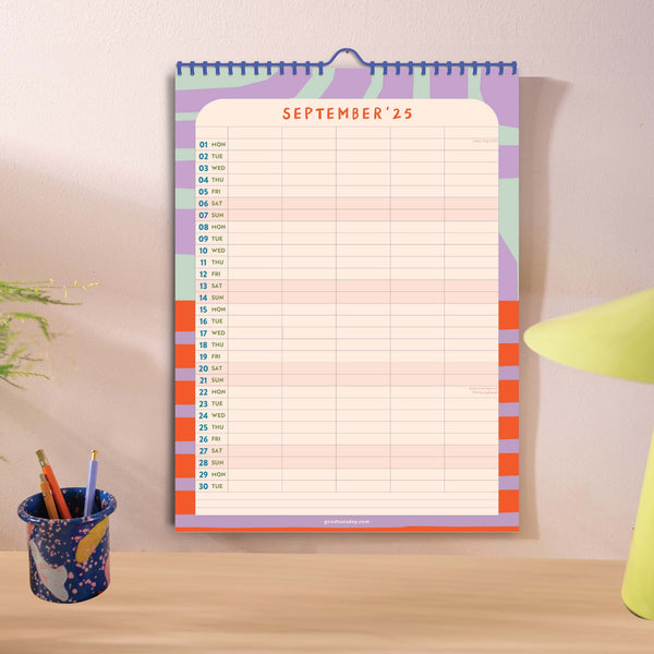 Month to View Detail – Family Wall Calendar with UK and US Holidays

