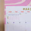 2025 colourful and compact calendar. recycled paper. made in the UK.