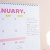 2025 Large Calendar. A3. Minimalist with pops of colour. 100% recycled paper. made in the UK.