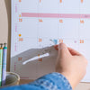 2025 Large Calendar. A3. Minimalist with pops of colour. 100% recycled paper. made in the UK.