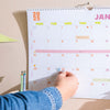 2025 Large Calendar. A3. Minimalist with pops of colour. 100% recycled paper. made in the UK.