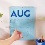 Close-up of Academic Calendar 2025–2026 Layout – Monday Start Grid, Pink and Red Colour Palette