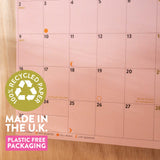 Eco-Friendly Recycled Paper Detail – Academic Calendar 2025–2026, Printed in the UK