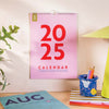 2025 calendar. A4 planner. Bold colours. recycled paper calendar. stationery made in the UK.