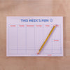 A4 weekly planner pad. weekly schedule. recycled paper. made in the UK. school days. back to school