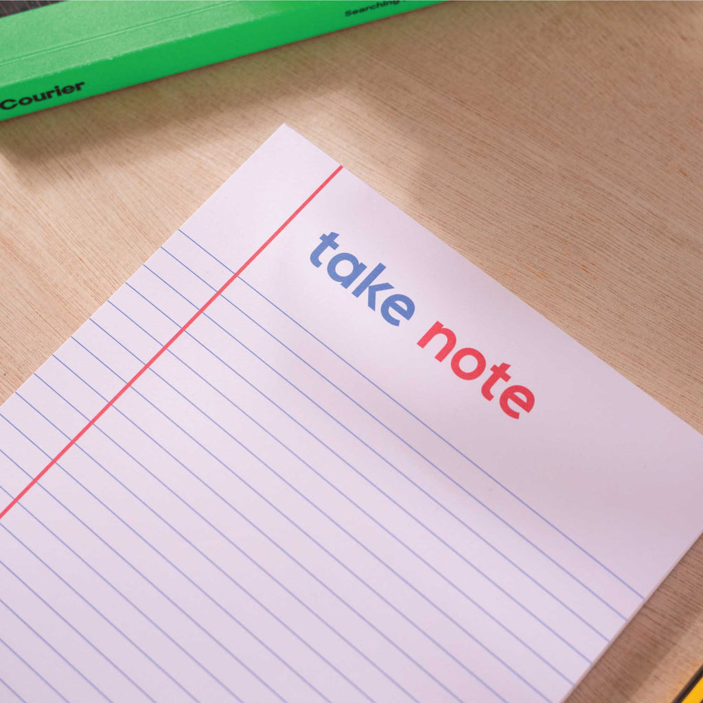 A5 notepad. school days. lined notepad. recycled paper pad.