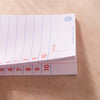 slim, compact to do list. blue and red. school day. back to school. recycled paper. made in the UK.