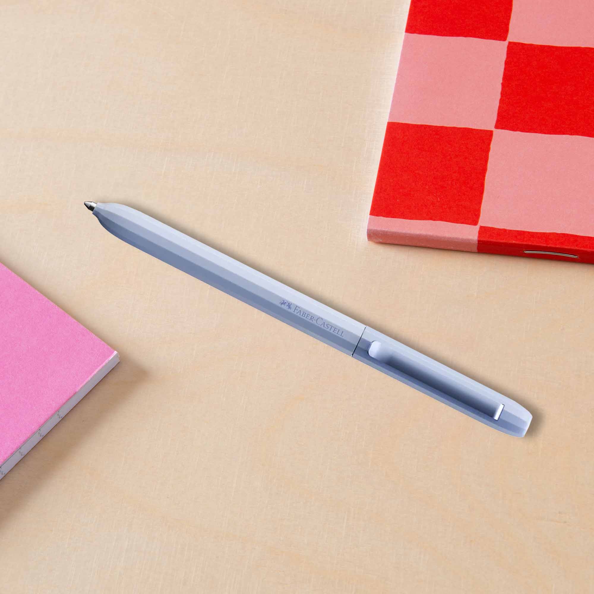 Faber-Castell ballpoint refillable pen, in peace of mind. Light blue. Blue ink. 