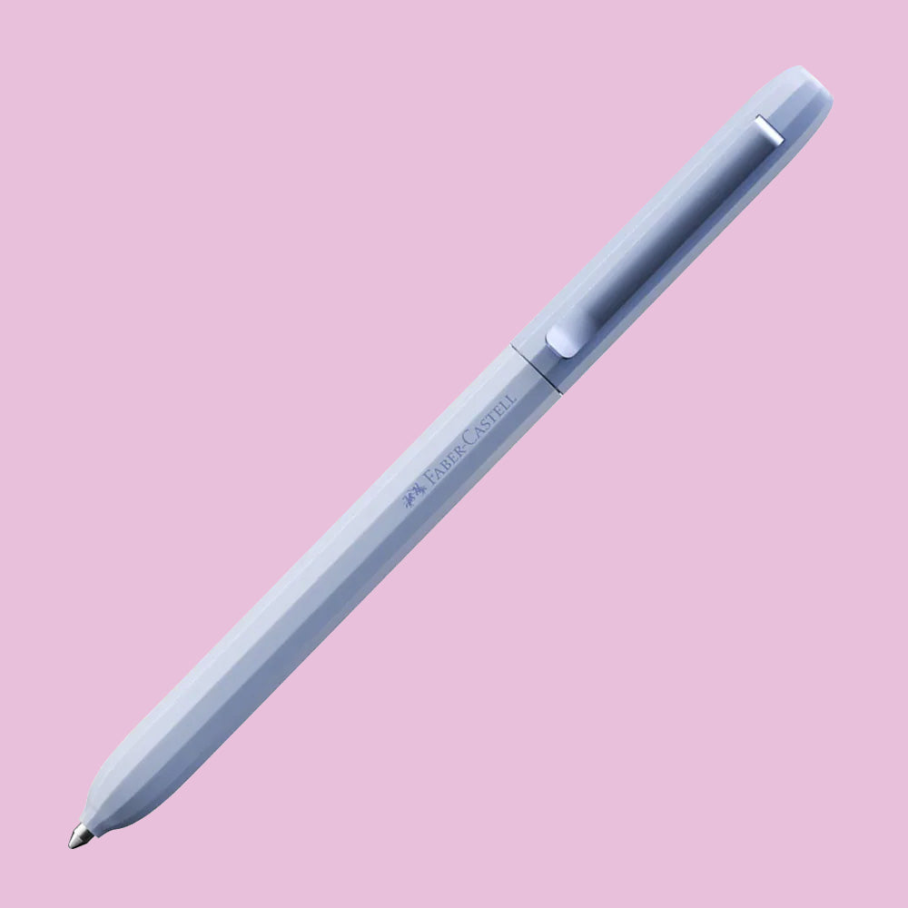 Faber-Castell ballpoint refillable pen, in peace of mind. Light blue. Blue ink. 