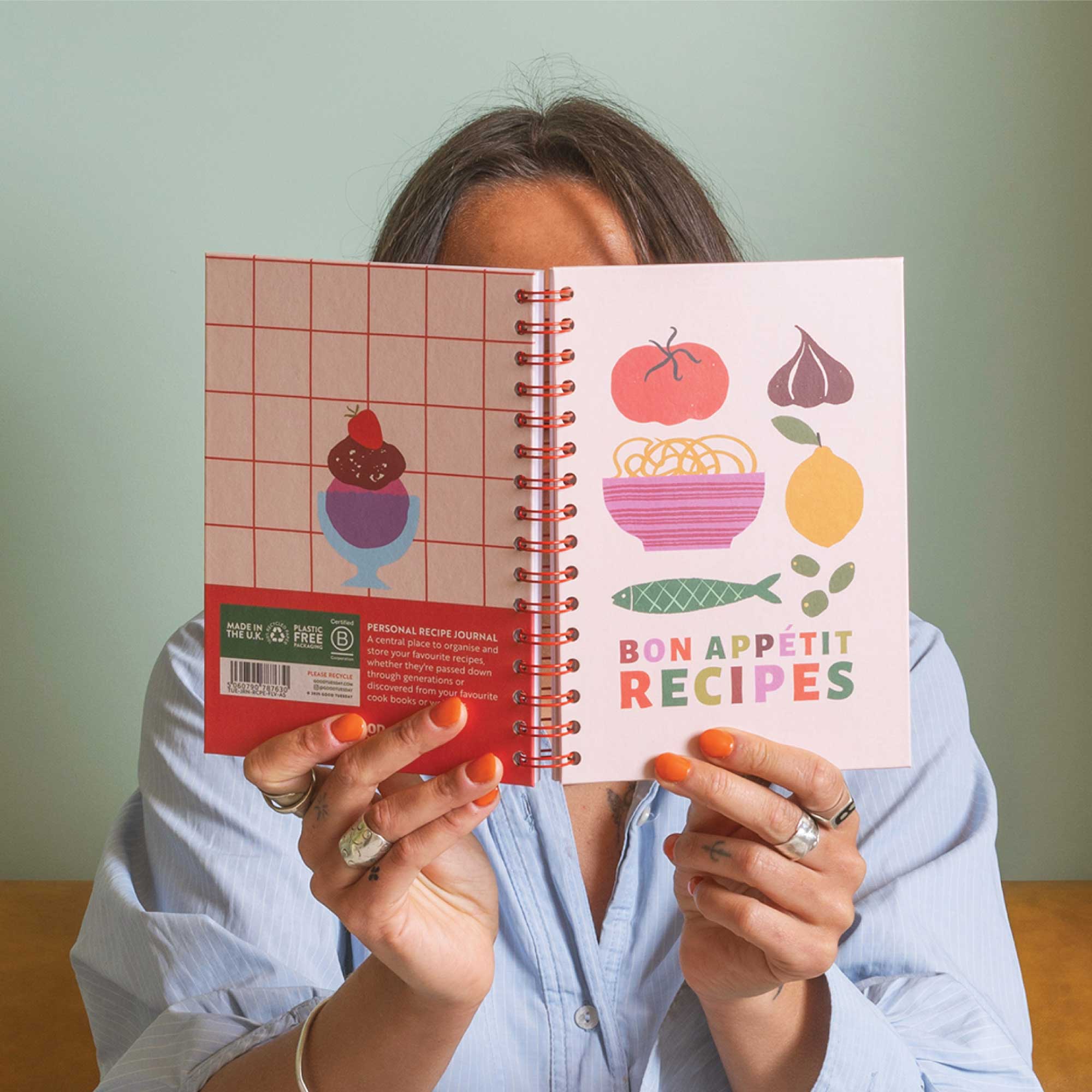 A5 Blank Recipe Book. Family Recipe Book. Keepsake. Foodies. Food Lovers. 100% Recycled Paper. Made in the UK.