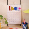 2025 calendar. A4 planner. Bold colours. recycled paper calendar. stationery made in the UK.