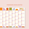 2025 compact calendar. 2025 colourful planner.