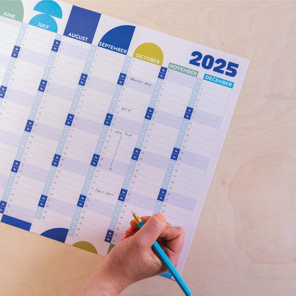 2025 compact calendar. 2025 colourful planner.