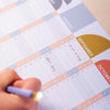 back to school planner. academic year planner 2024-2025. compact wall planner. 100% recycled paper. made in the UK.