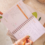 Kitchen Planner gift set with recipe journal, weekly meal planner, and peony blossom pen