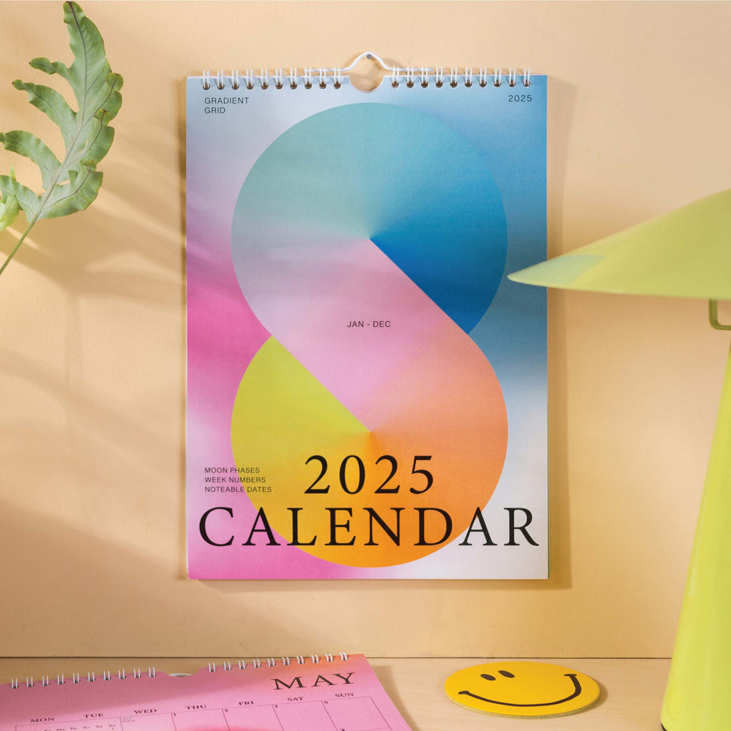 2025 Calendar | Gradient Grid | A4– Once Upon a Tuesday