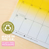 2025, A4 hanging wall calendar in our gradient grid design. 100% recycled paper. Made in the UK.