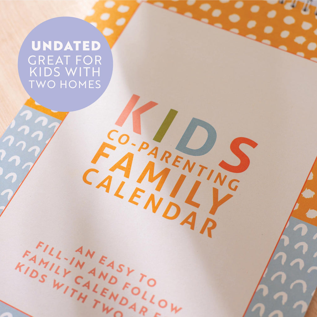 undated calendar. co parenting calendar. calendar for kids. A4 hanging planner. recycled paper. made in the UK.