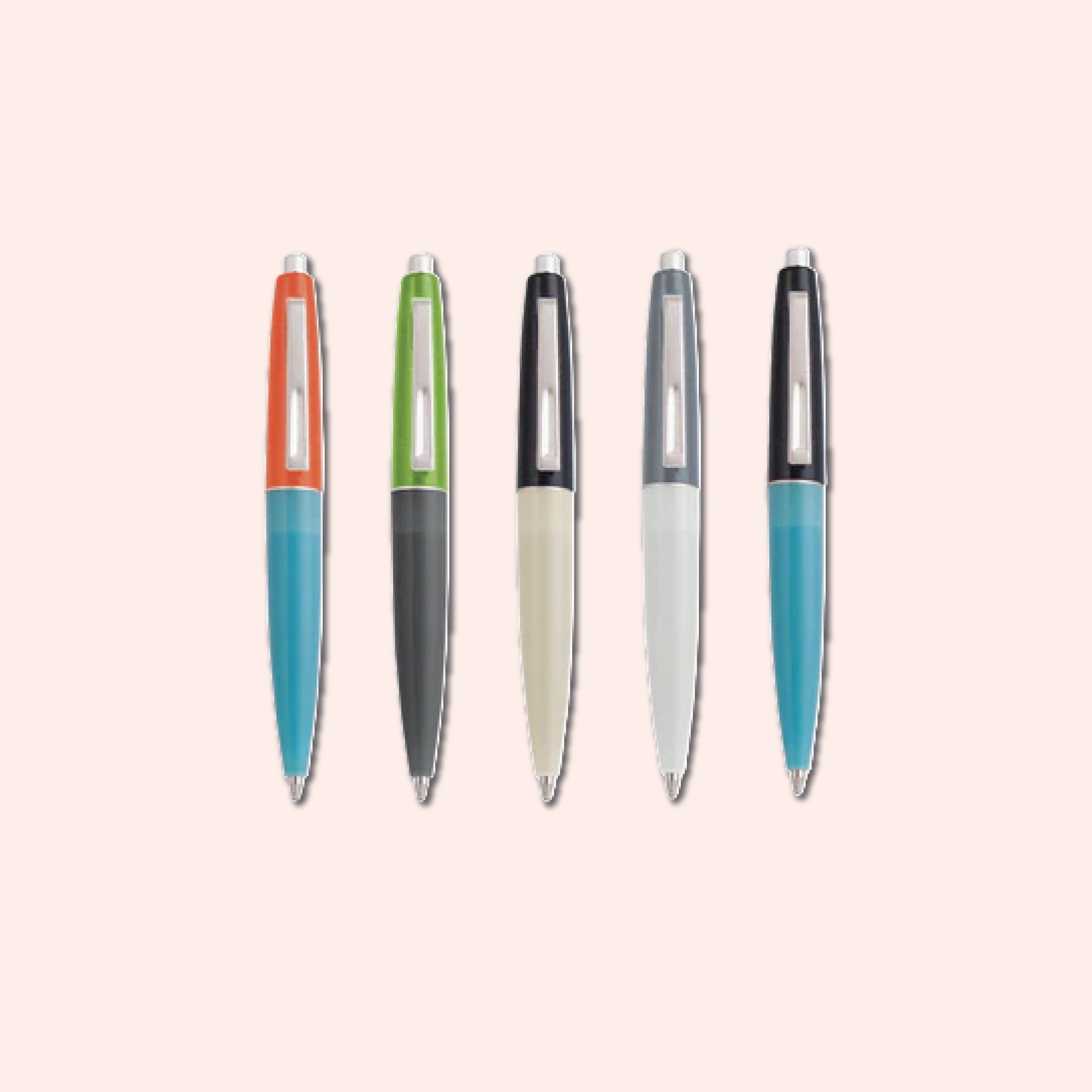 Kikkerland mini retro pens close-up, showing the pen design