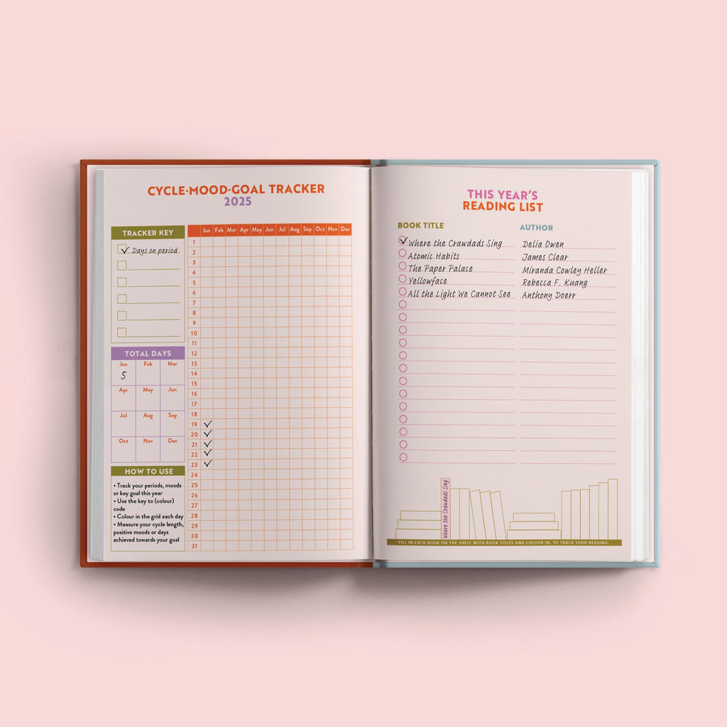 2025 week to view planner. annual diary. 100% recycled paper. made in the UK.