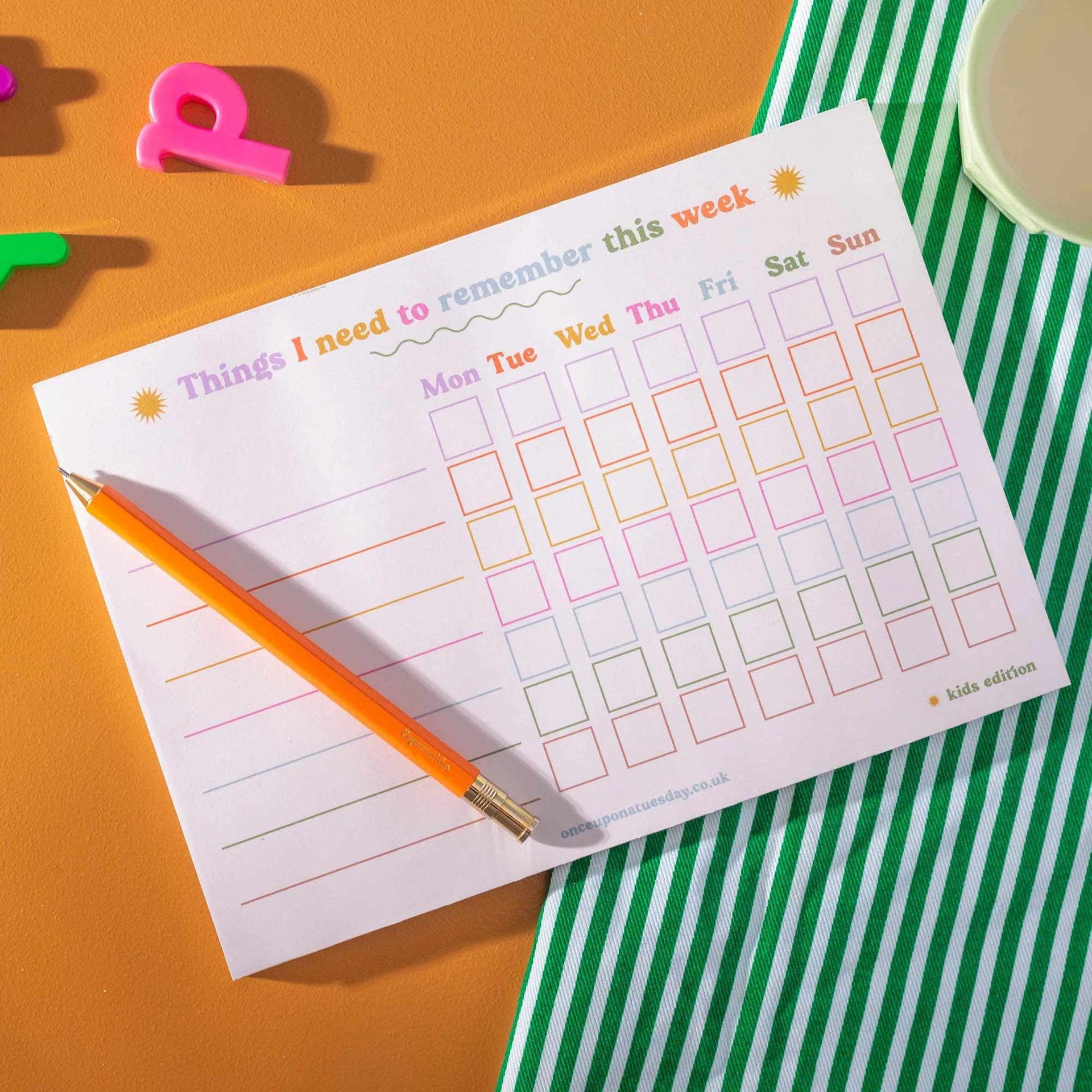 A5 Weekly Planner Pad Things I need to remember this week