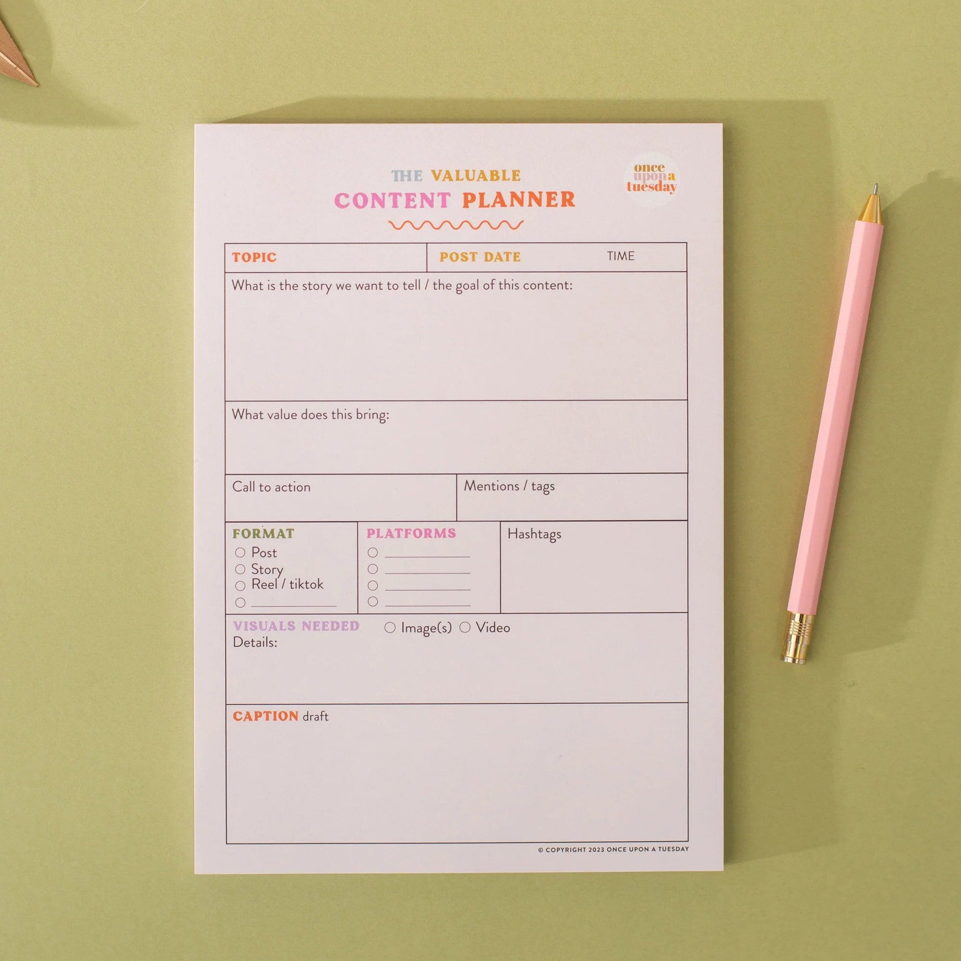A5 Colourful Social Media DAILY Planner Pad