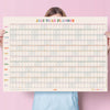 2025 year to view colourful wall planner. 100% recycled paper. home planner. wfh calendar. work planner.