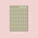 A4 Monthly Undated Wall Planner | 12 Pages | Pastels