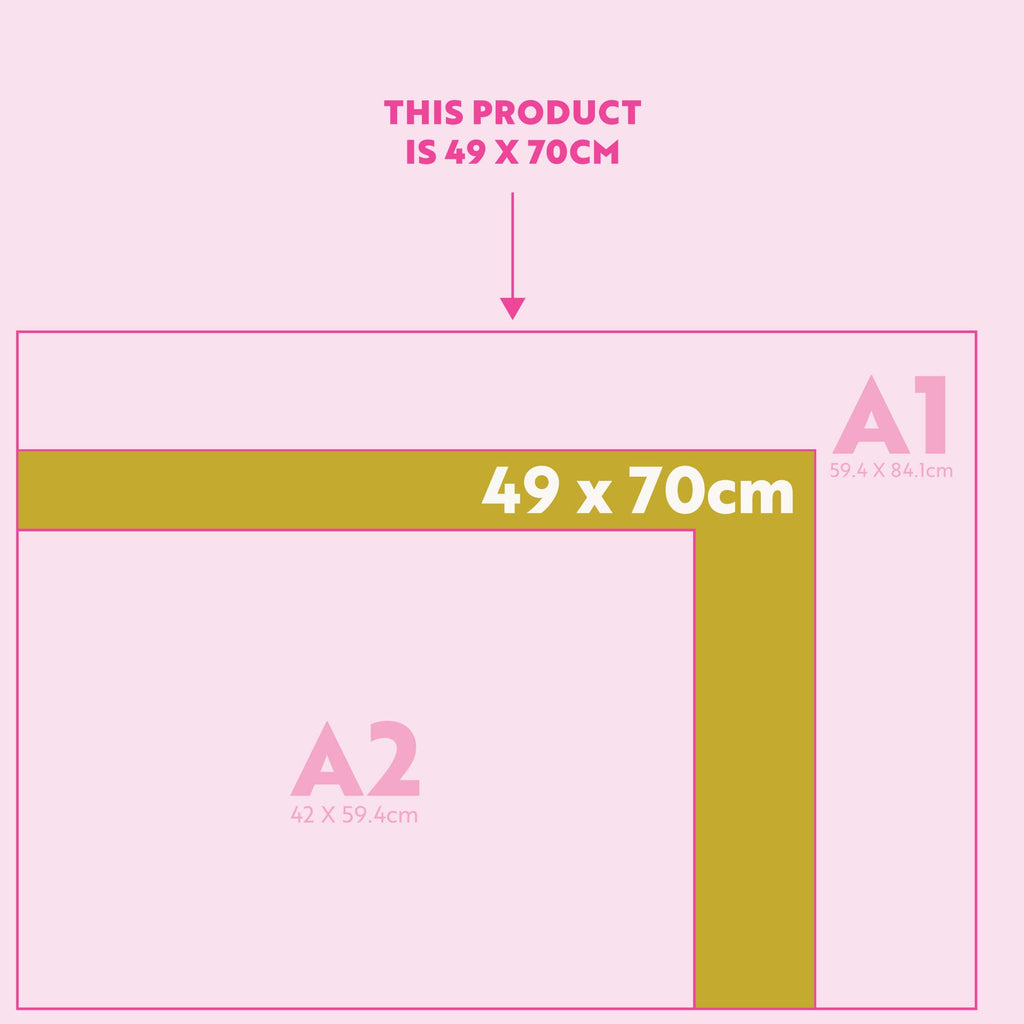 2024 landscape wall planner in the this is the year design. 49cm x 70cm. 100% recycled paper. 12 months - January to December.