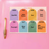 Large A3 Magnetic Weekly Planner with Rainbow Arches Design – Reusable fridge magnet planner for schedules, meals, and routines. Designed and printed in the UK.