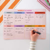 Large A3 Magnetic Weekly Planner with Rainbow Grid – Reusable fridge magnet planner for meal plans, events, and appointments. Designed and printed in the UK.