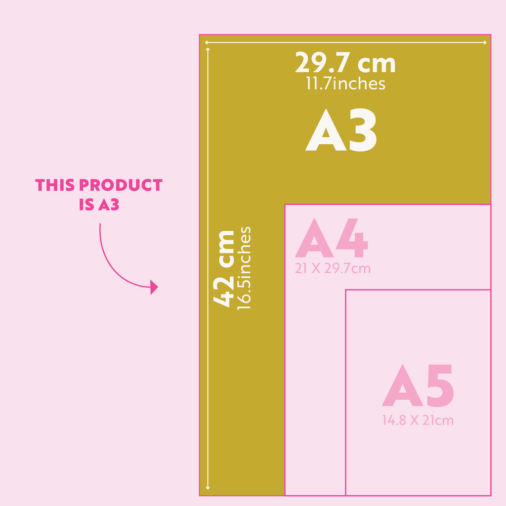 A3 2025 12 month calendar. peachy. minimalist aesthetic.