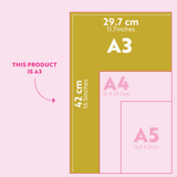 Large Monthly Undated A3 Wall Planner | 12 Pages | Peachy Hues