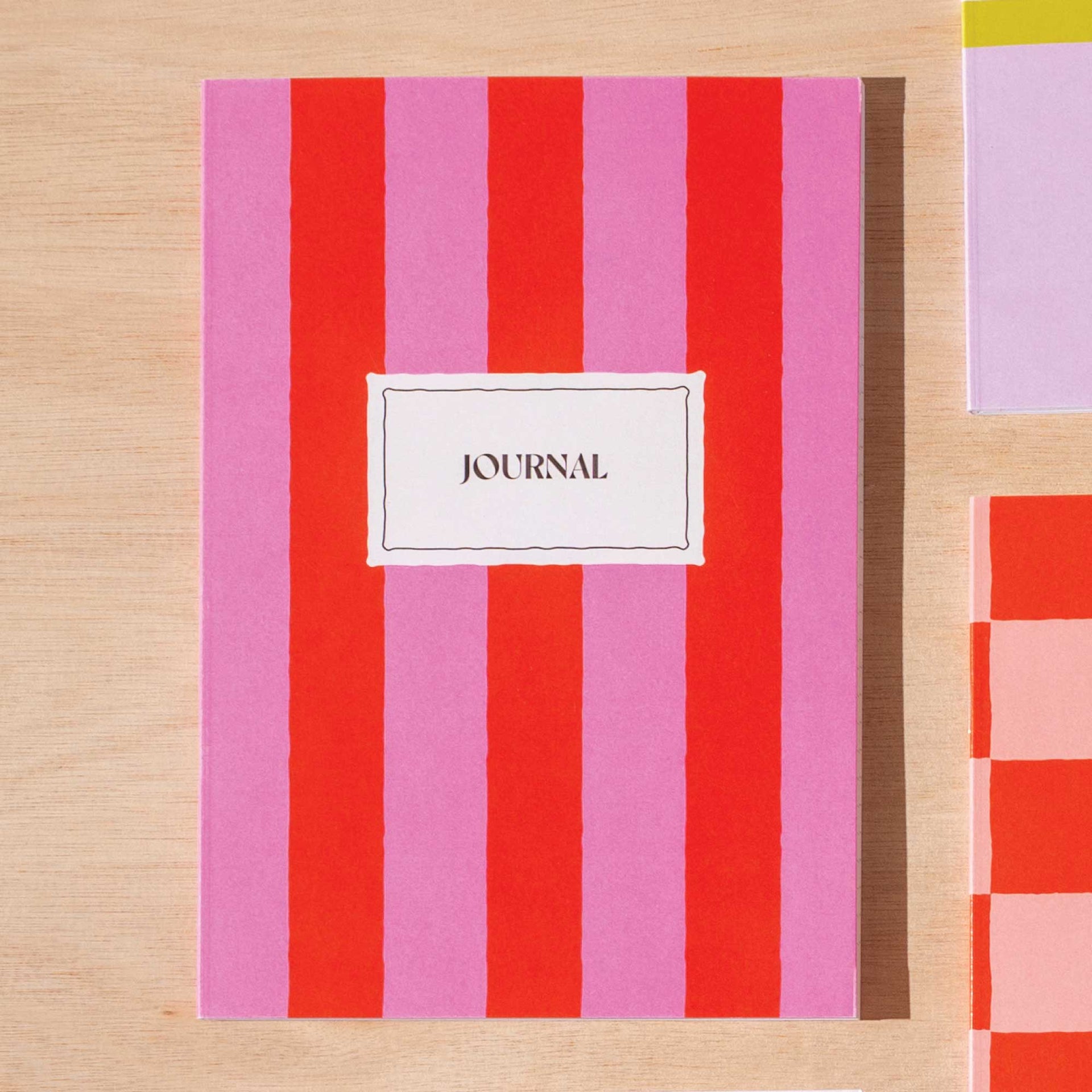 A5 Hot Pink Stripe Notebook