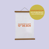 Magnetic Oak Wall Planner Hanger | 12" / 30.5 cm | Medium (A3)