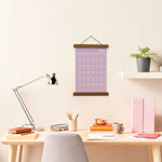 Oak wall planner hanger, A4 size, magnetic strips, string hanger. 