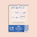 Back Page of Ocean Mermaid Academic Year Calendar – A4 Size, Month-to-View, UK and US Holidays Included