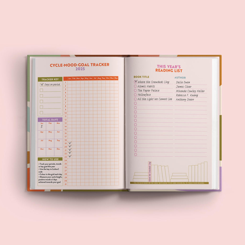 2025 week to view planner. annual diary. 100% recycled paper. made in the UK.