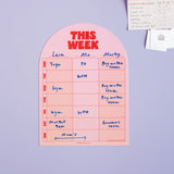 A4 Magnetic Pink & Red Weekly Planner | Fridge Magnet Planner