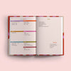 2024 - 2025 academic diary. Pink and Red Arches. Week to view. A5, hardcover journel. 100% recycled paper. Made in the UK.