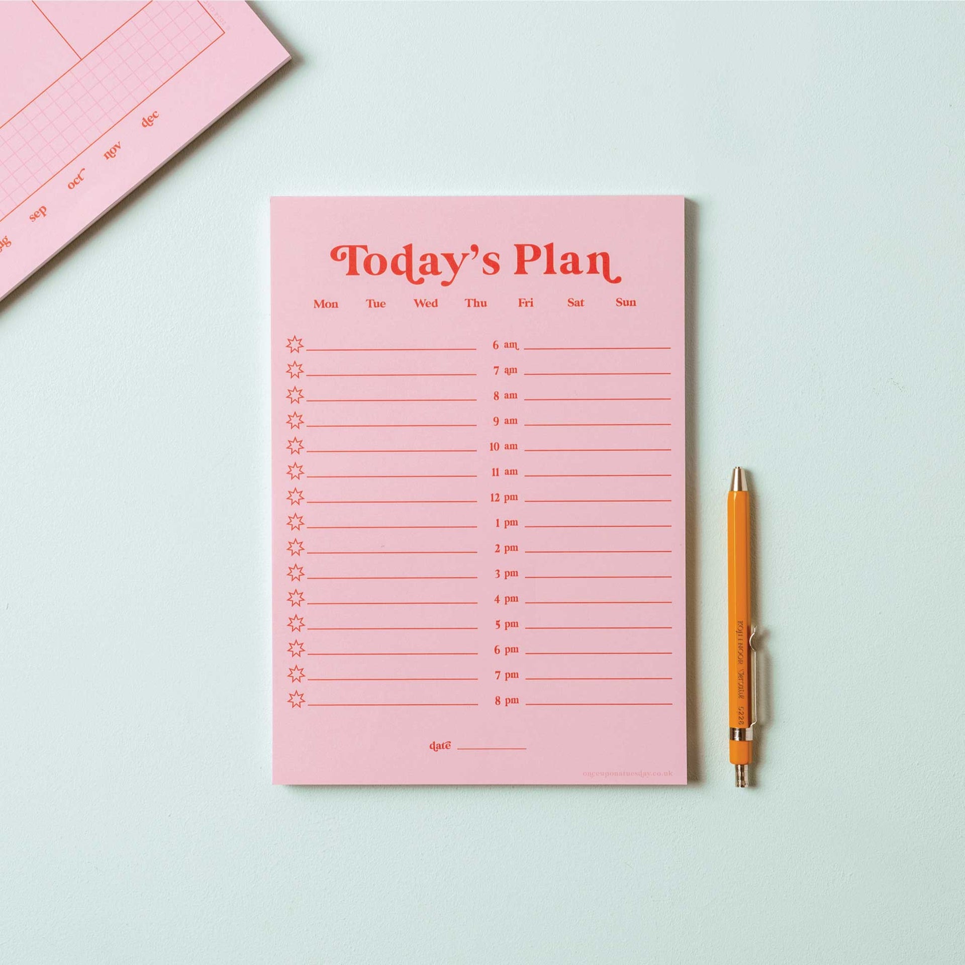 Daily Planner Pad A5 Pink &